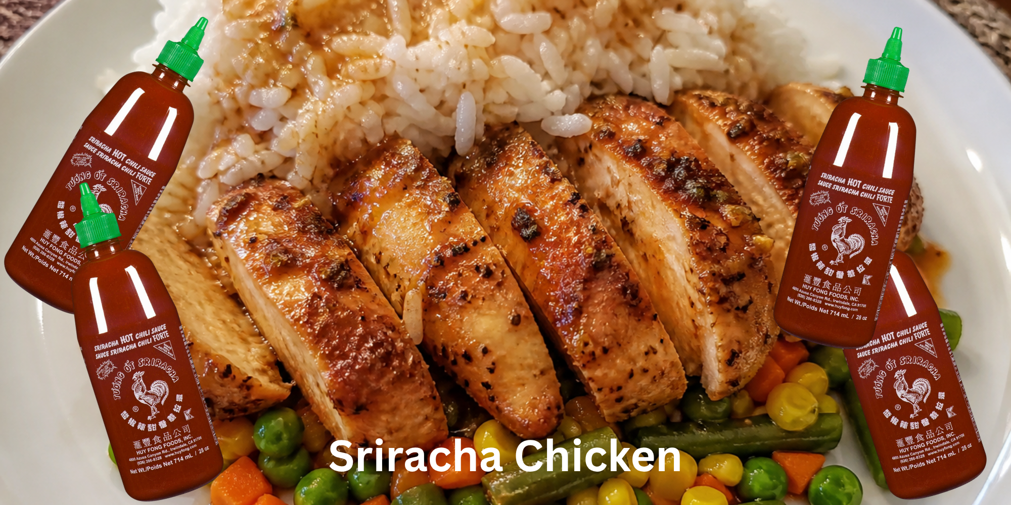 A chicken dish with Sriracha.